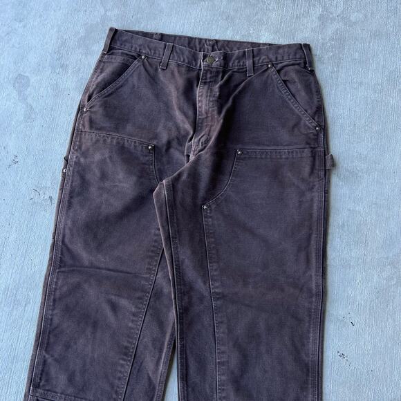 Vintage Y2K Carhartt brown double knee work wear carpenter pants - Picture 2 of 4